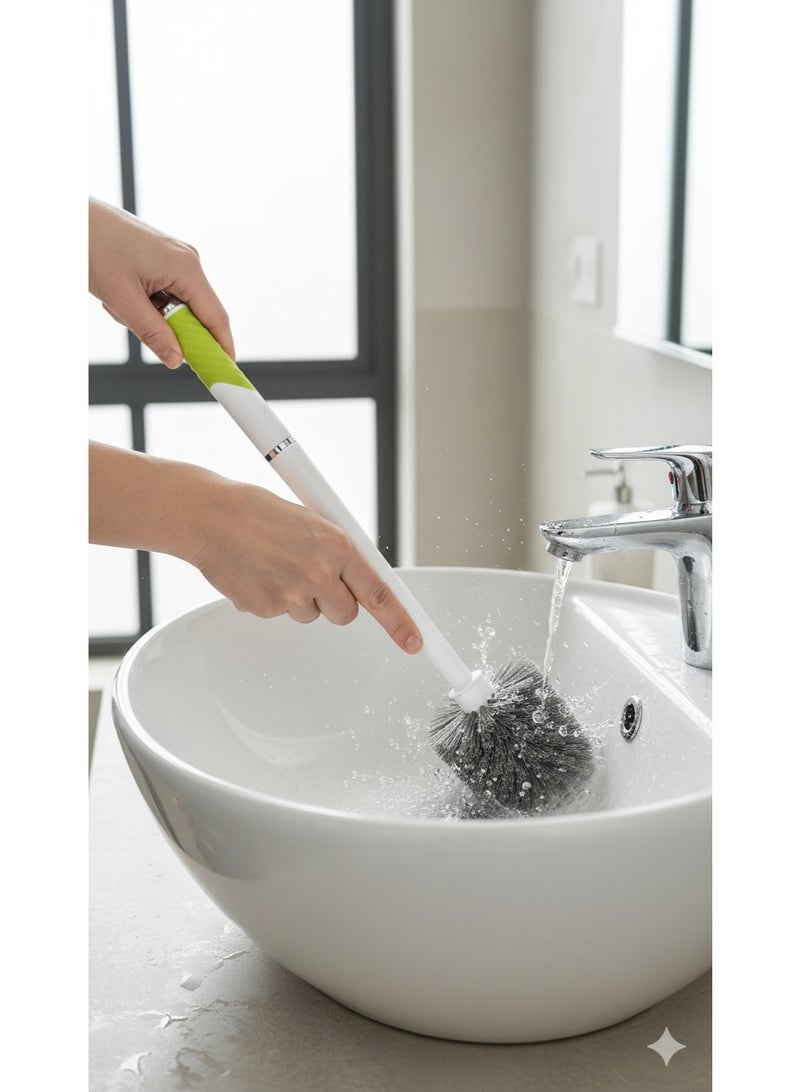 Multi-Function Deep Cleaning Brush for Bathrooms, Kitchens, Toilets, Sinks, Hard-to-Reach Corners, and Narrow Crevices, Long 41cm Ergonomic Anti-Slip Handle in White and Lime Green, Flexible High-Quality Bristles for Deep Stain Removal, 360-Degree Cleaning Coverage, Durable Professional Household Cleaning Tool, Hanging Hook for Easy Storage and Quick Drying, All-Surface Safe, Long-Lasting Multi-Purpose Scrub Brush - Image 5
